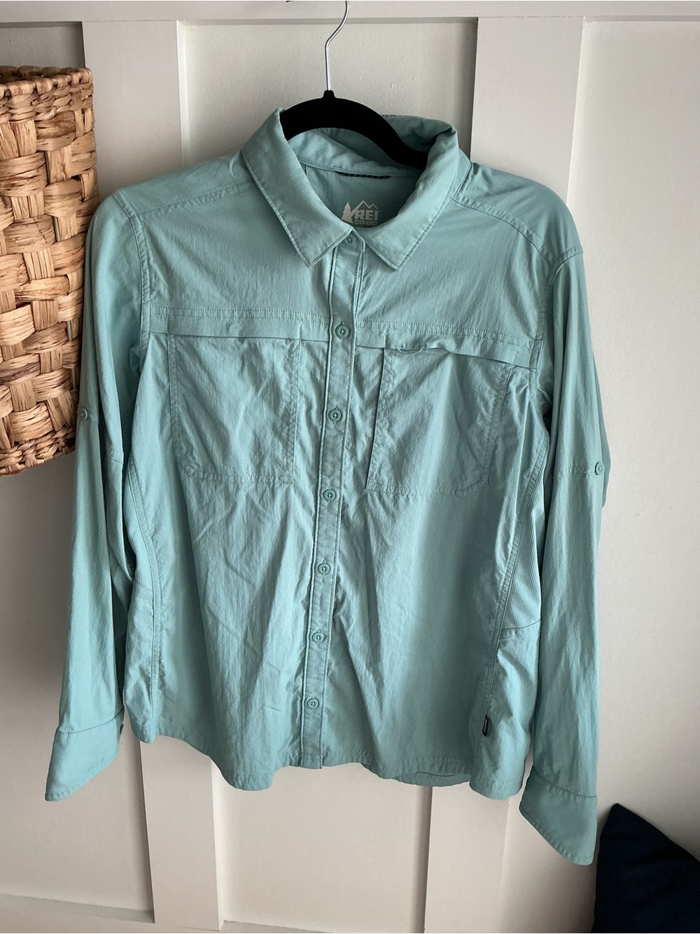 REI Women’s Button-Down Shirt in Light Aqua